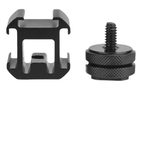 Triple Hot Shoe Mount Adapter Precision CNC Processing for Microphone LED Video Light Small Size and Exquisite Black
