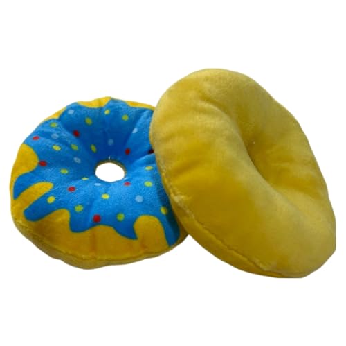 Kit 02 (DOIS) Brinquedos Pet Donuts de Pelúcia para Cachorro e Gato Mordedor Petbuco Rosquinha com A
