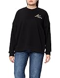Manga cordero Scotch & Soda Oversized Crewneck Sweat with Graphic Sudadera, Black 0008, S para Mujer