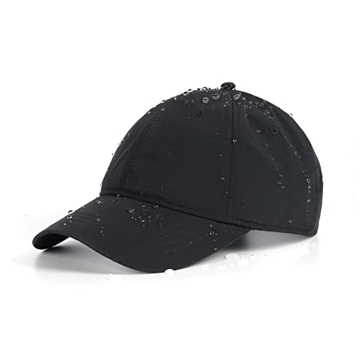 Zylioo Basecap XL/XXL Herren Wasserdicht Running Kappe Große Schnelltrocknend Sport Cap Lightweight Baseballkappe Schwarz 62CM