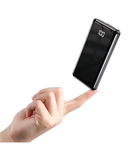 Mini Power Bank 12000mAh con 3 Uscite e 2 Ingressi Ricarica...