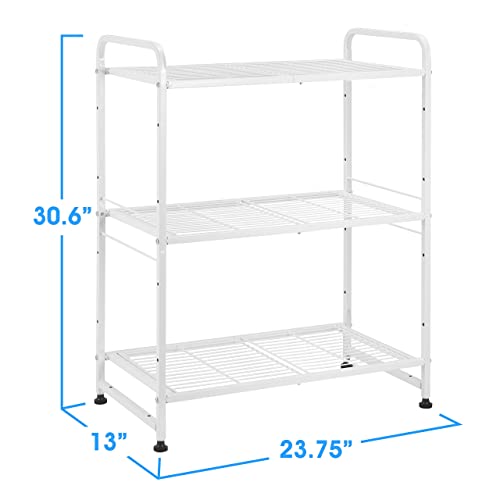 Simple Trending 3-Tier Stackable Wire Shelving Unit Storage Rack, Expandable & Adjustable Kitchen Storage Cabinet Shelf Organizer, White #TOP2