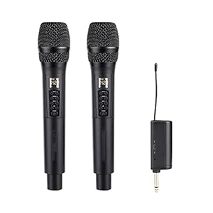 Karaoke Microfoon, Handheld Mic Professional UHF Draadloze opname Karaoke Microphone Cordless 2 Mics Player Echo Treble…