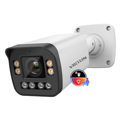 VIKYLILN 5MP Full Color Varifocal PoE IP Bullet Camera Outdoor,5xOptical Zoom IP Camera 2.7~13.5mm Motorized Lens,Smart Dual Light, 2- Way Audio,SD256GB,AI Human/Vehicle Detection Cover