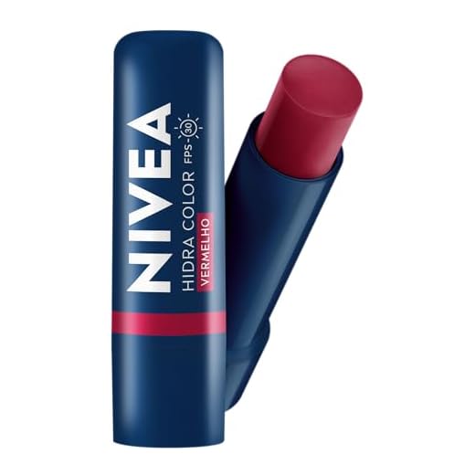 NIVEA Hidratante Labial Hidra Color 2 em 1 Vermelho 4,8g