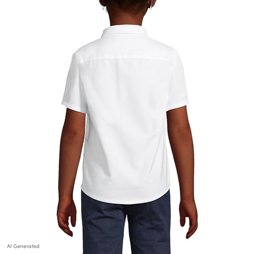 Image of Lands' End School Uniform Girls Short Sleeve Oxford Dress Shirt
