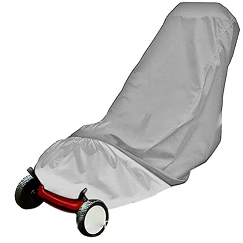 Funda para cortacésped Skyour impermeable, cubierta para cortacésped eléctrica anti-UV, protector para cortacésped, ajuste universal, con cordón elástico y bolsa de almacenamiento (gris)