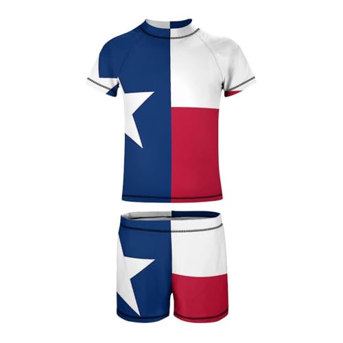 Texas State FlagChildren's Casual Swimsuit Set - Simple and Versatile8-10Y（130cm）2