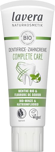 lavera Zahnpasta Complete Care - OHNE Titandioxid - 5x mehr Schutz - Bio Minze & Natriumfluorid - Vegan - 75ml