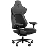 ThunderX3 CORE Mesh Gaming Stuhl – Ergonomischer Gaming-Stuhl mit Synchromechanik, CORE.RDY Lendenstütze, Kopf- und Fußstütze, schwarz