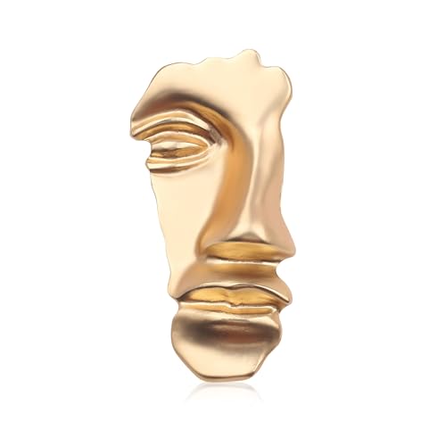 Image of Face Mask Figure Brooch Vintage Minimalist Metal Brooches for Women Men Collar Accessories Brooch for Men Party Gift Hats Bag Accessories