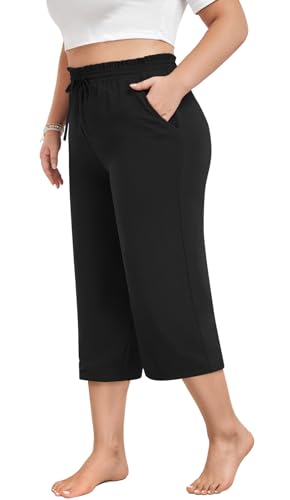 syoss Women's Business Casual Pants High Waist Loose Straight Trousers with Pockets Wide Leg Work Pants4