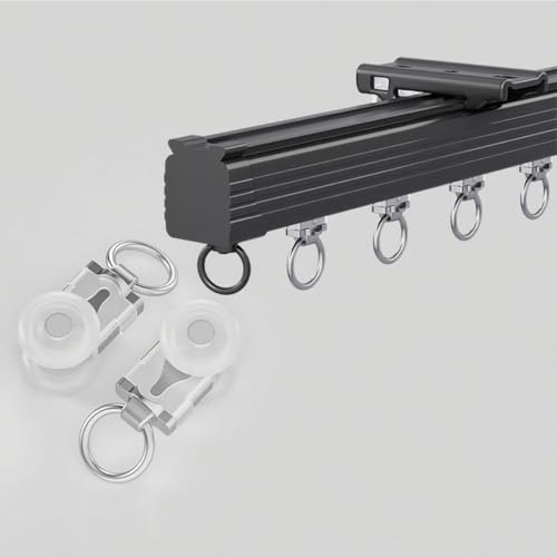 Riel de cortina de aluminio negro de 260 cm para una decoración sofisticada y duradera 2