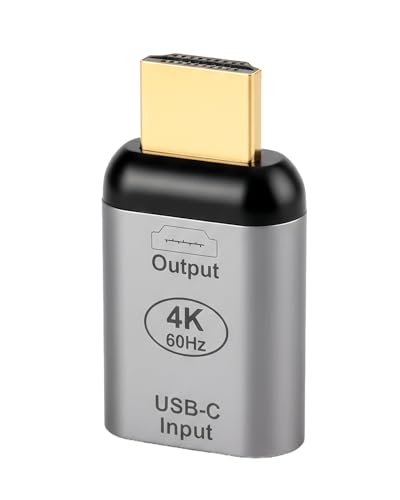 Kioylmo Adaptateur USB C vers HDMI 4K @ 60 Hz 1080p pour Tablette, Convertisseur pour Moniteur, Tablette, Téléphone et Ordinateur Portable, Adaptateur USB-C Type C...