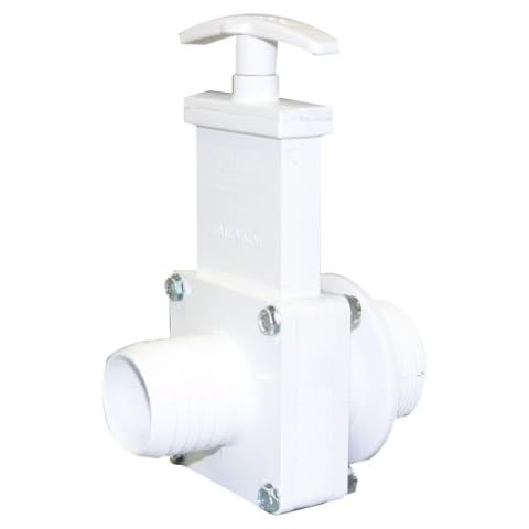 Valterra 6136 PVC-Absperrventil, weiß, 1-1/2 Zoll MPT x Schlauchstutzen Cover