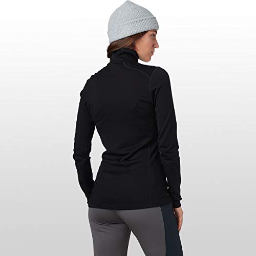 Icebreaker Merino Womens 200 Oasis Long Sleeve Thermal Cold Weather Half Zip Base Layer Top, Small, Black #TOP1