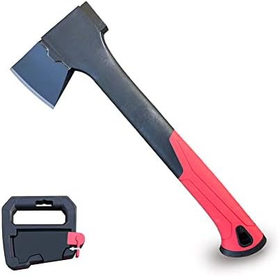 OUTERA Chopping Axe 14-inch Camping Hatchet Outdoor Hatchet for Wood Splitting, Kindling and Chopping Branches, Camp Splitting Axe with Anti-Slip Shock Absorbing Handle