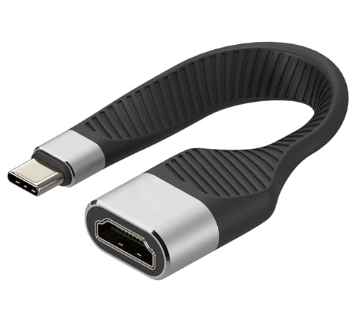 Techly 367935 Cavo Corto Piatto Usb-C Maschio A Hdmi Femmina Fpc 13,6 Cm Nero