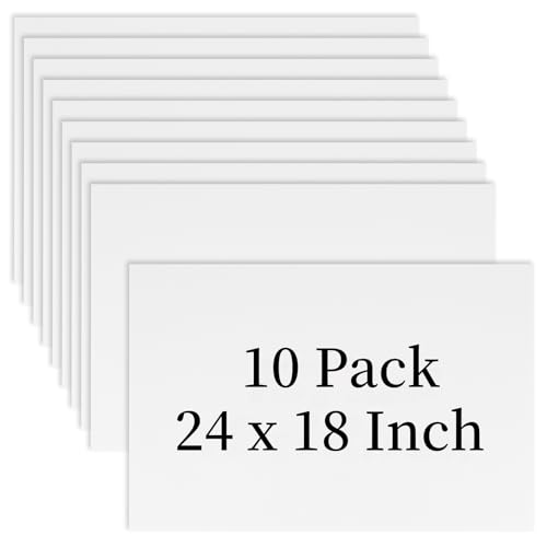 10 Pack 18'' x 24'' Large White Corrugated Plastic Sign...