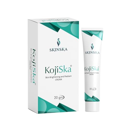 Image of SKINSKA NATURALS Kojiska Skin Brightening and Radiant Cream 20g with 2% Kojic Acid, Arbutin & Glutathione - Reduce Pigmentation, Scars, Melasma, Wrinkles & Dark Spots, Face Cream for Men and Women