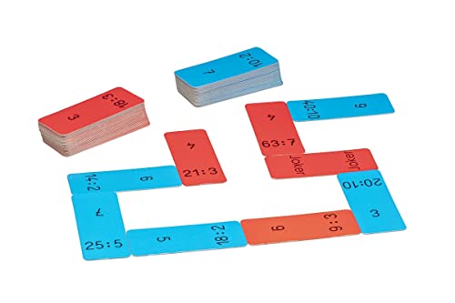 Domino Division dans l'espace de 100 bleu pour ateliers de mathématiques primaires