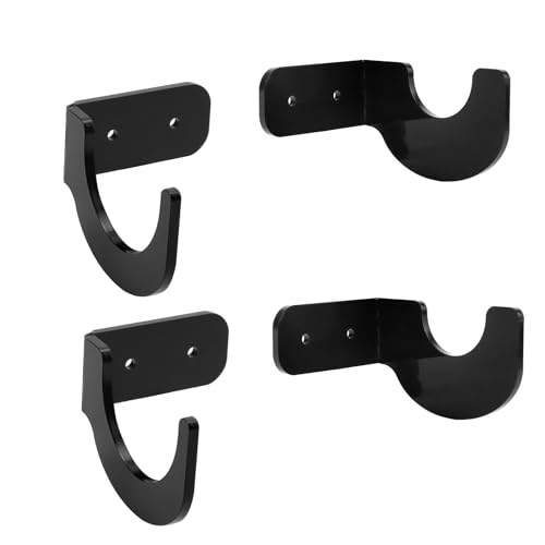 Faotup Baseballschläger-Halter, Wandmontage, Tennisstock-Präsentationsständer, Baseballschläger-Display, Aufhänger Ständer, Schwarz (4 Stück)