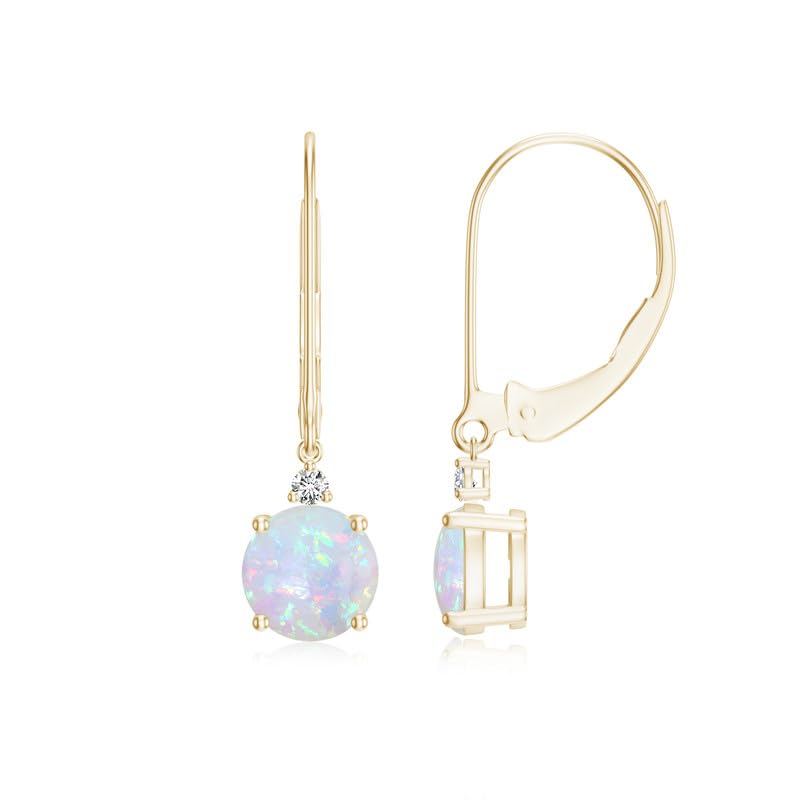 Image of Goldhartz 2 Ct. Natural Amethyst 6 mm Leverback Earrings for Women in 14k Gold Micron Plated 925 Sterling Silver, January Birthstone Dangle Earrings Jewelry for Her