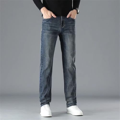 Men's Stretch Slim Jeans Straight Comfort Trousers Male Denim Business Vintage Pants3