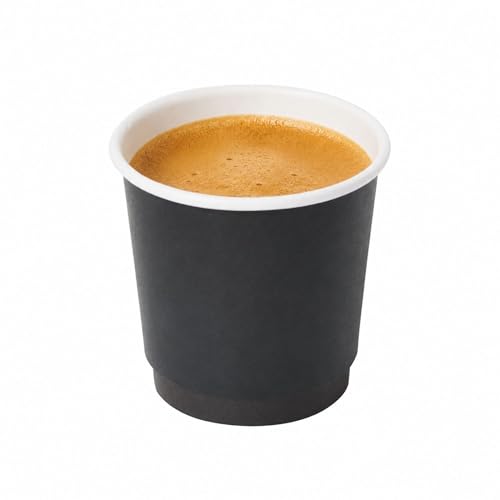 Image of Restaurantware 4 Ounce Disposable Cups, Pack of 500 Double Wall Hot Cups - Lids Sold Separately, Featuring a Black Paper Insulated Design, Ideal for Serving Coffee, Hot Chocolate, Tea, and More