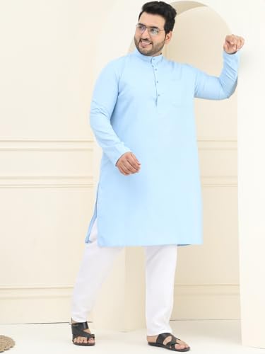 Image of SOJANYA Plus (Since 1958) Men's Jacquard Silk Self Design Only Long Kurta
