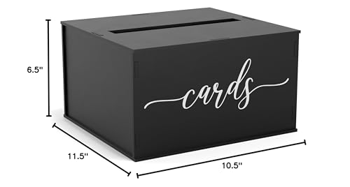Image of Wooden Wedding Card Box with Slot and Lid | Graduation Card Box for Party 2026 | Grad Gift Money Envelope Holder for Reception, Bridal Shower, Birthday, Retirement | Rustic Keepsake Decorations