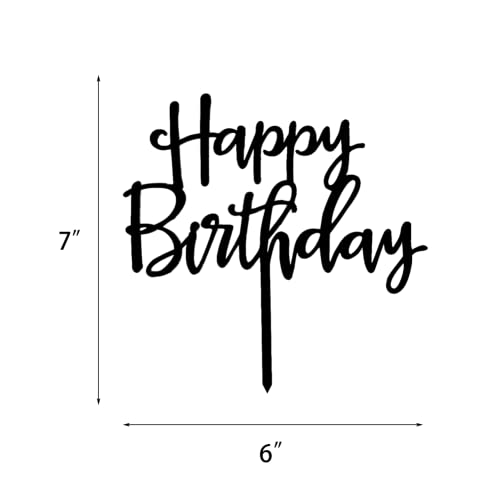 Cc Town Happy Birthday Cake Topper, Black Acrylic Durable Versatile Cake Topper For Birthday Party Decoration Ideas, Perfect Keepsake For Your Family And Friends #TOP1