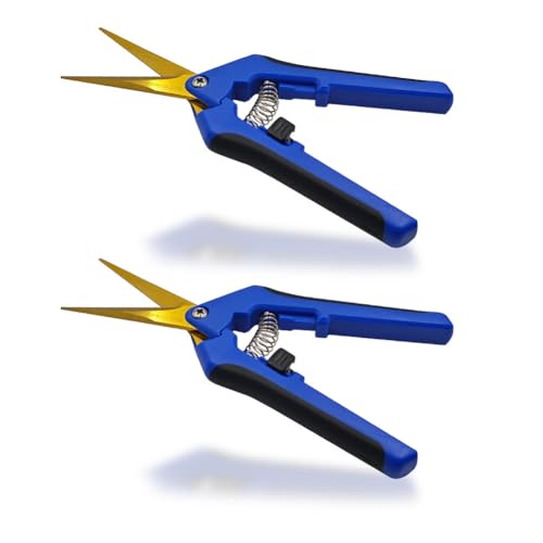 SHUNCHG 2 Pièces Secateur de jardin avec des lames droites revêtues de titane, poignée de blocage, Cisaille de jardin, Sécateur jardin pour branches, fleurs, fruits, roses, plantes, bonsaïs