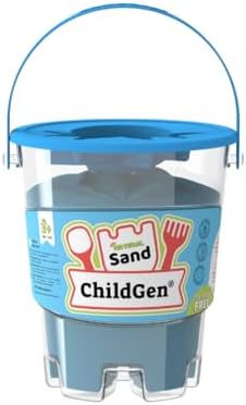 ChildGen Magic Play Sand Bucket 1.1lb – Natural Non-Toxic Sensory Sand for Kids & Toddlers, Soft Play Sand for Creative & Educational Fun (Blue)