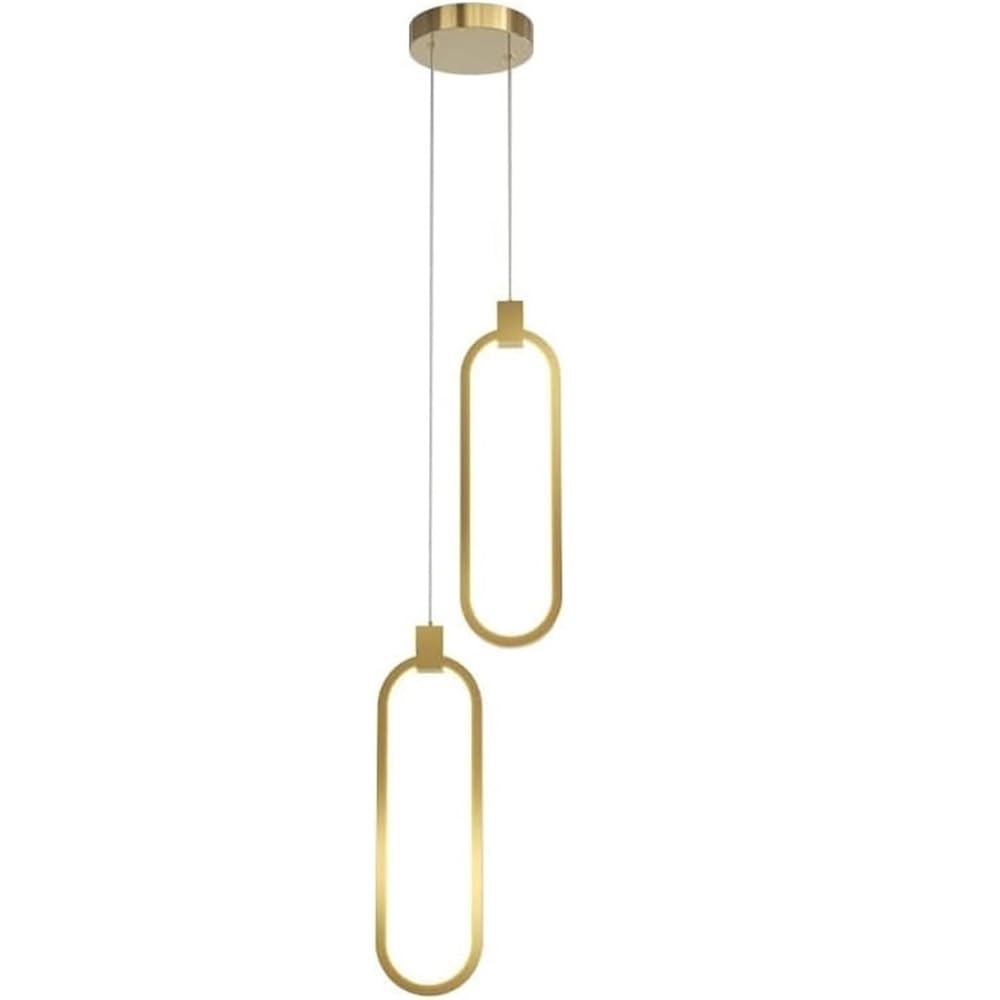 SYAXVOM Nordic Modern Gold Linear Hanging Lamp Silicone Shade Pendant Light Fixtures Adjustable Cord Aluminum Body Chandelier for Bedroom Living Room Hallway Entryway Balcony(20cm/7.87in)