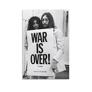 John Lennon War Is Over Cool Peinture sur toile Décoration murale moderne 50 x 75 cm - Les Beatles, Paul McCartney, John Lennon, RIngo Starr, George Harrison