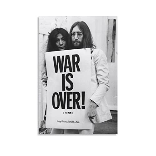 John Lennon War Is Over Cool Peinture sur toile Décoration murale moderne 50 x 75 cm - Les Beatles, Paul McCartney, John Lennon, RIngo Starr, George Harrison John Lennon War Is Over Cool Peinture sur toile Décoration murale moderne 50 x 75 cm
