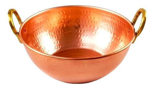 Tacho De Cobre Puro Com Alças Liga De Bronze 12 Litros Doces