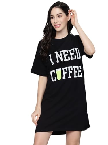 Image of Black I-Need-Coffee Sleepshirt
