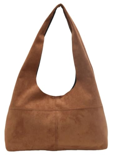 Slouchy Suede Shoulder Bags for Women Large Retro Tote Bag Work Purses Handbag Casual Fall Satchel 2pcs