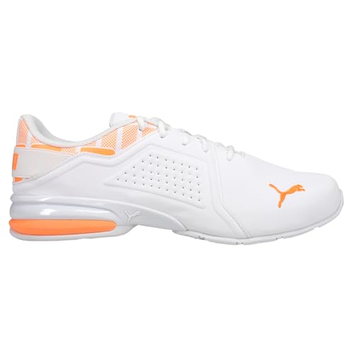 PUMA Mens Viz Runner Repeat Perforated Running Sneakers Shoes - Orange, White