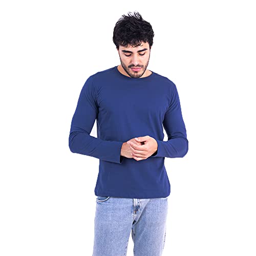 Kit 3 Camisetas Masculinas Manga Longa Algodão Premium (G, Preto, Cinza, Azul)