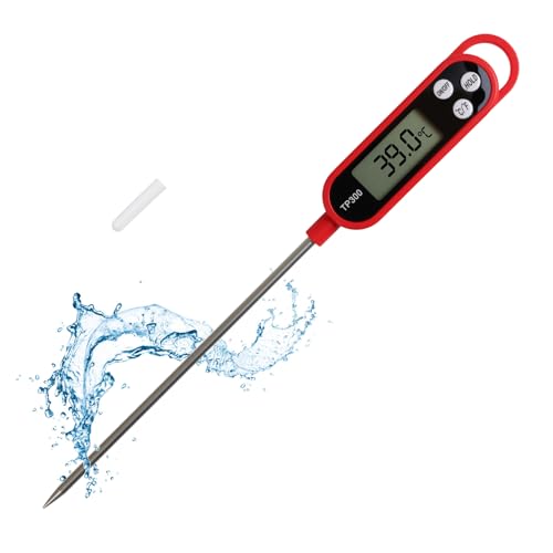 Termómetro Digital de Cocina Thermometer Carne con Sonda Larga Impermeable Lectura Instantáneo en 3s para Carne BBQ Comida Aceite Liquidos Leche Agua Vino Cerveza Horno Parrilla Freidora Aire Sopa