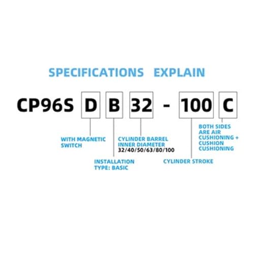 Cylindre CP96SDB C96SDB40 vérin pneumatique pour usine textile - 4