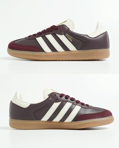adidas Samba Og Women's Lace Up Retro Clasic Trainer Trainers (Maroon, US 10.5)3