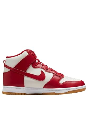 Nike Women's Dunk High Sail/Gym Red-Light Brown (DD1869 114) - 9.5