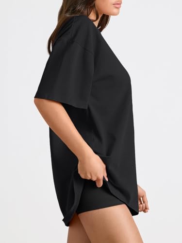 Trendy Queen Womens Oversized Summer T Shirts Fashion Workout Plus Size Tops Short Sleeve Beach Vacation Gym Clothes 2025