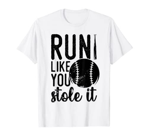 Run Like You Robole It Sports Softball Player Softbol Juego Camiseta
