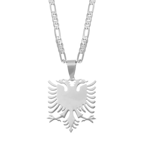 N-Made Beautiful Albanian Eagle �l�b�N���X - �A���o�j�A�C�[�O���l�b�N���X - �|�[�����h�C�[�O���l�b�N���X - �A���o�j�A �C�[�O�� �y���_���g �l�b�N���X �S�[���h�J���[ & �V���o�[ �X�e�����X�X�`�[�� �W���G���[ 