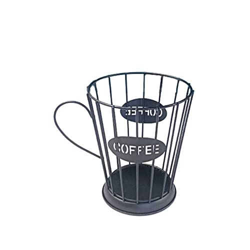 CáPsulas de Café Cesta de Almacenamiento, Cesta de Almacenamiento de Cápsulas, Organizador Cápsulas Café Gran Capacidad, Cesta de Almacenamiento Universal con Base para Family Cafe Hotel (Negro) Cover